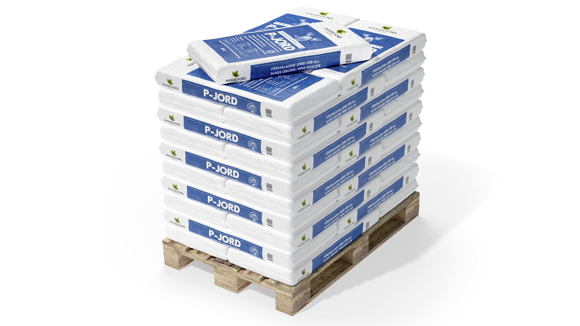 Hasselfors P-jord, 50 liter, 45st, Helpall - Fraktfritt